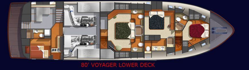 80 Voyager Grand Salon - Lower Deck