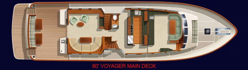 80 Voyager Grand Salon - Main Deck