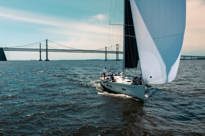 Sailing with the DWY team by bay bridge